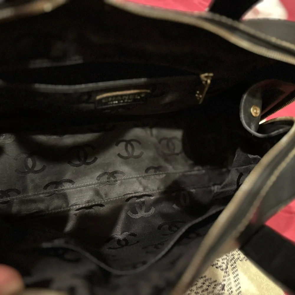 Chanel Vintage Black Quilted  Top Handle Bag